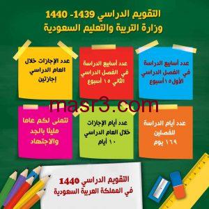 التقويم الدراسي 1439- 1440 وزارة التعليم السعودية